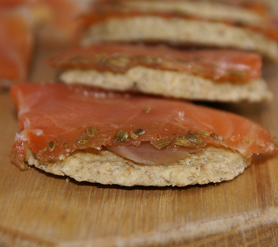 Sliced Scottish Salmon with a Fennel cure